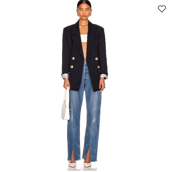 NWT EB Denim Split Hem OGs Vintage Blue 501 Up Cycled High Waist Jeans - Picture 5 of 16